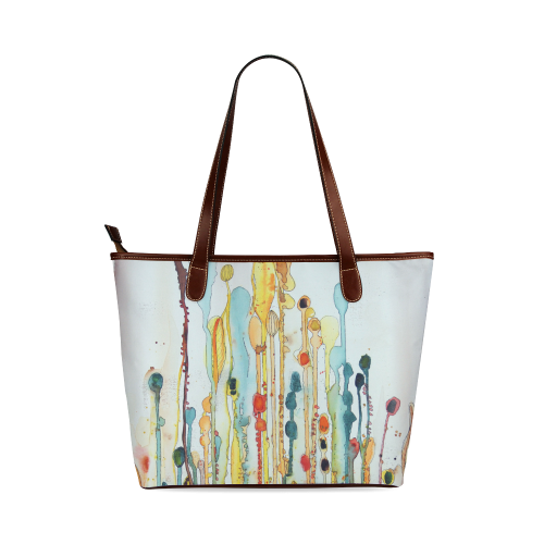 Wildflower Leather Tote Solid Design Shoulder Tote Bag (Model 1646)