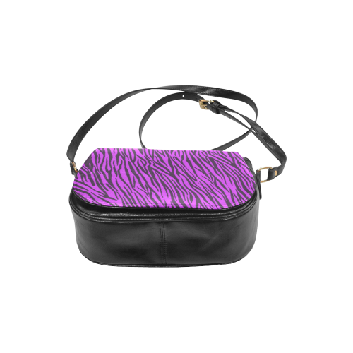 Purple Zebra Stripes Animal Print Fur Classic Saddle Bag/Large (Model 1648)