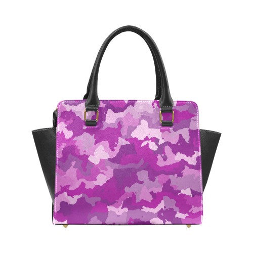 camouflage purple Rivet Shoulder Handbag (Model 1645)