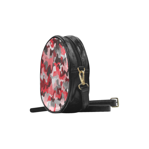 camouflage red,black Round Sling Bag (Model 1647)