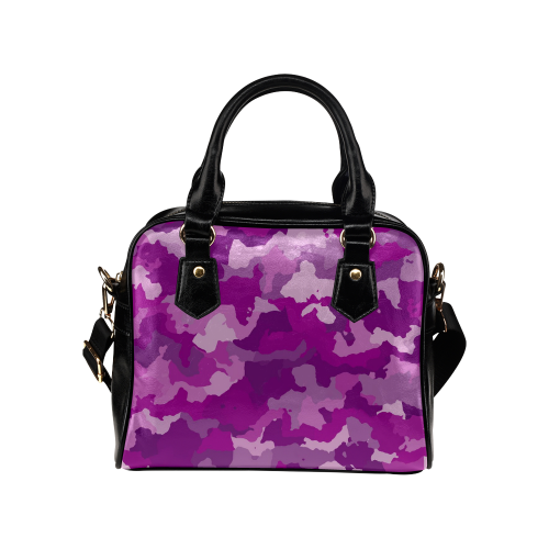 camouflage purple Shoulder Handbag (Model 1634)