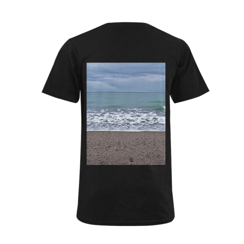 Foam on the Beach Men's V-Neck T-shirt  Big Size(USA Size) (Model T10)