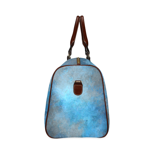 A blue watercolor elephant portrait in denim look Waterproof Travel Bag/Small (Model 1639)