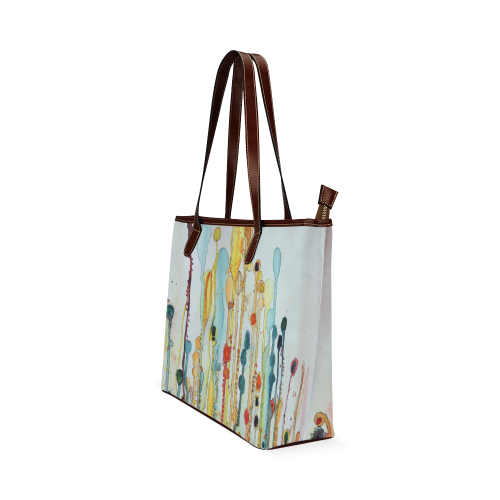 Wildflower Leather Tote Solid Design Shoulder Tote Bag (Model 1646)