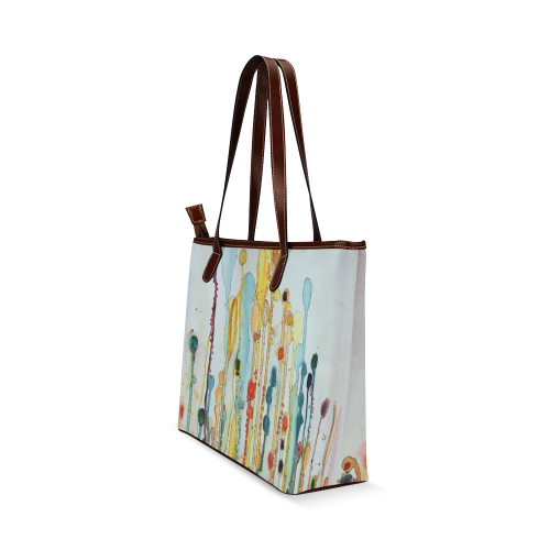 Wildflower Leather Tote Solid Design Shoulder Tote Bag (Model 1646)