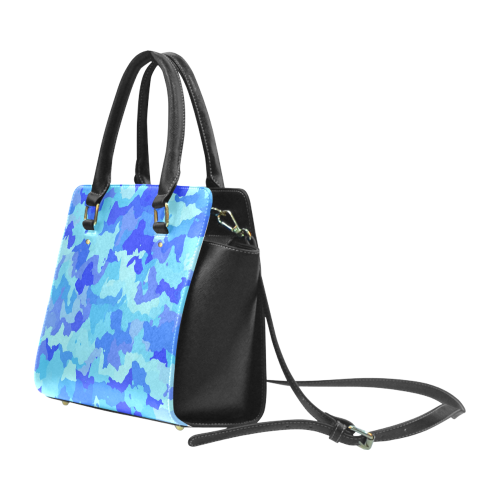 camouflage blue Classic Shoulder Handbag (Model 1653)
