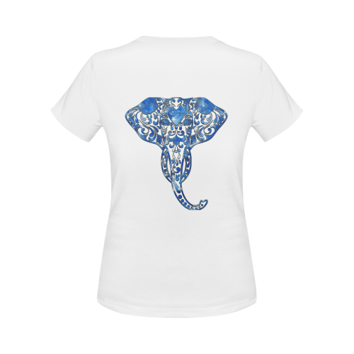 Blue Denim Elephant Women's Classic T-Shirt (Model T17）