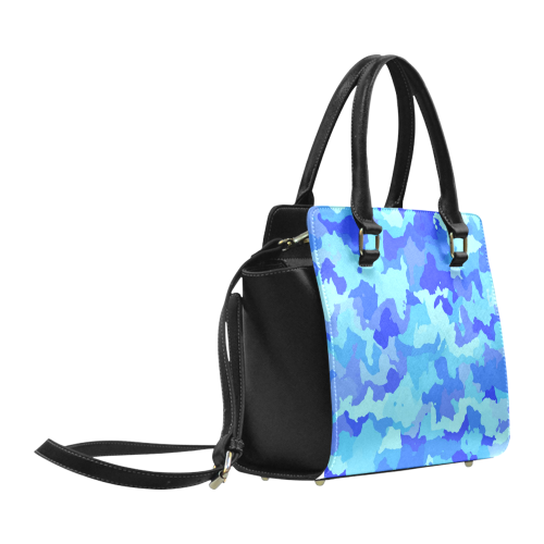 camouflage blue Classic Shoulder Handbag (Model 1653)