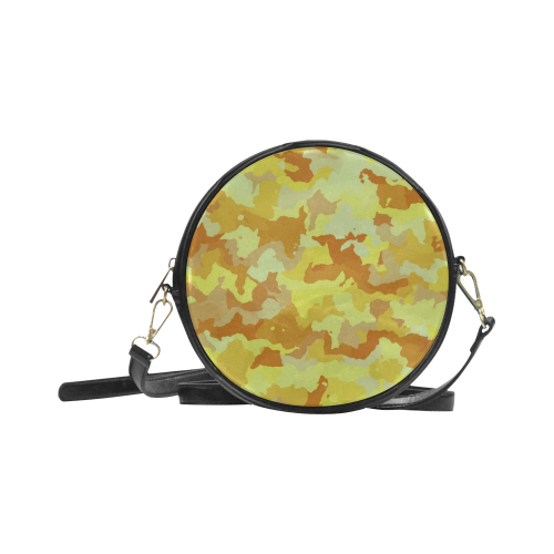 camouflage yellow Round Sling Bag (Model 1647)