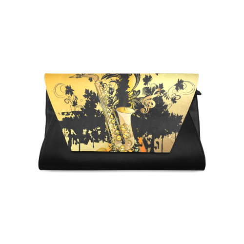 Saxophone with flowers Clutch Bag (Model 1630)