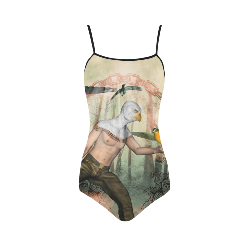 The birdman with birds Strap Swimsuit ( Model S05)