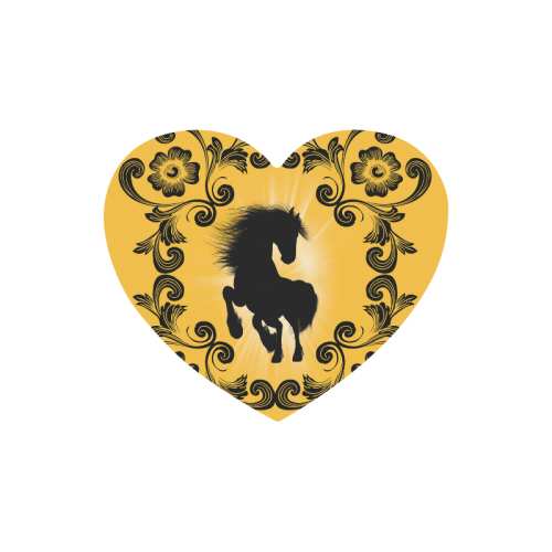 Black horse silhouette Heart-shaped Mousepad