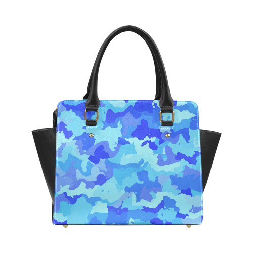 camouflage blue Classic Shoulder Handbag (Model 1653)