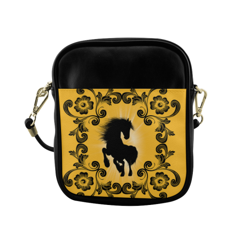 Black horse silhouette Sling Bag (Model 1627)