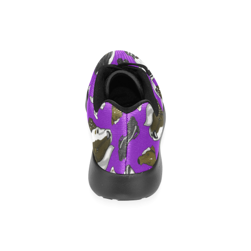 Smooth Fox Terrier purple/black Men’s Running Shoes (Model 020)