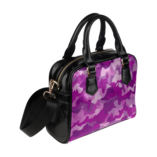 camouflage purple Shoulder Handbag (Model 1634)