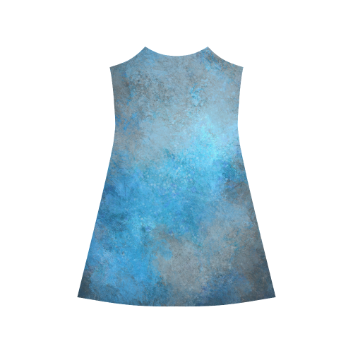 A blue watercolor elephant portrait in denim look Alcestis Slip Dress (Model D05)