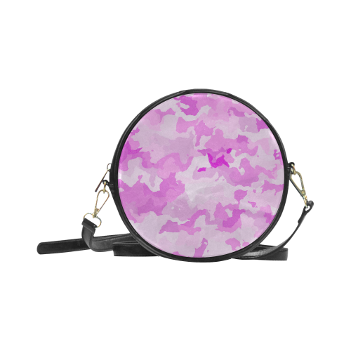 camouflage soft pink Round Sling Bag (Model 1647)