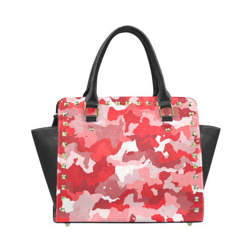 camouflage red Rivet Shoulder Handbag (Model 1645)