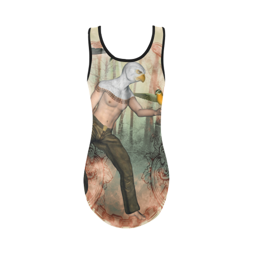 The birdman with birds Vest One Piece Swimsuit (Model S04)
