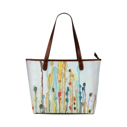 Wildflower Leather Tote Solid Design Shoulder Tote Bag (Model 1646)