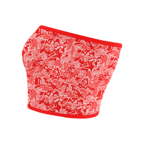 Camo Red Camouflage Print Pattern Bandeau Top