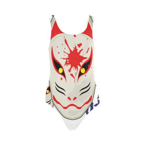 Japanese Fox Mask Vest One Piece Swimsuit (Model S04)