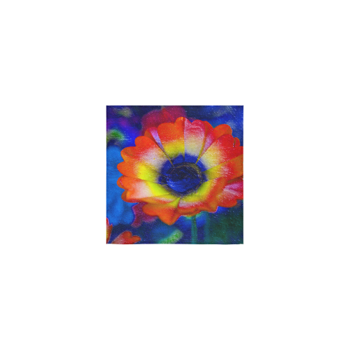 Colorful Tye Dye Flowers Square Towel 13“x13”