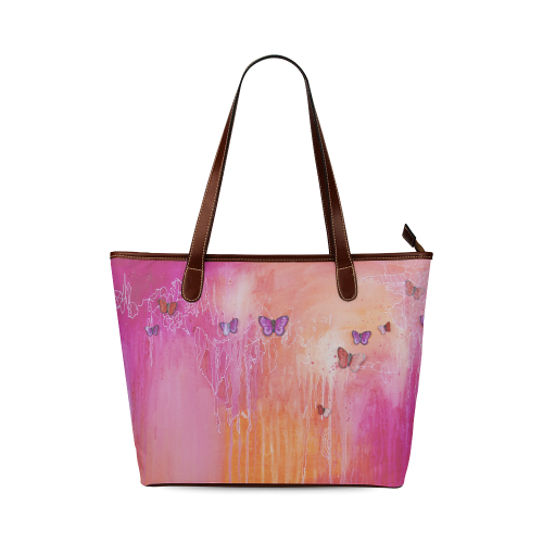 Kelly-ann's Butterflys medium tote Shoulder Tote Bag (Model 1646)