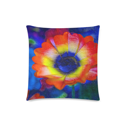 Colorful Tye Dye Flowers Custom Zippered Pillow Case 18"x18" (one side)