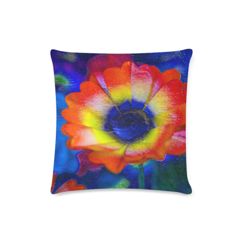 Colorful Tye Dye Flowers Custom Zippered Pillow Case 16"x16" (one side)
