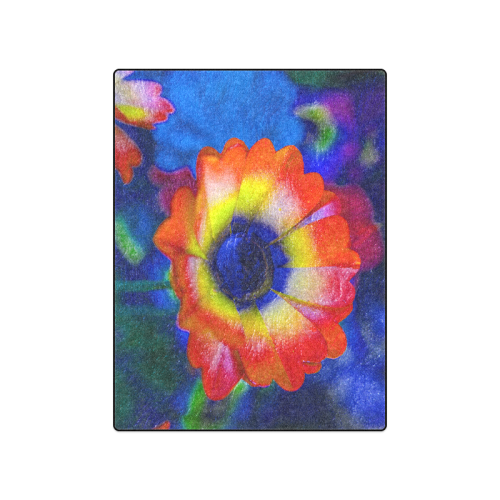 Colorful Tye Dye Flowers Blanket 50"x60"