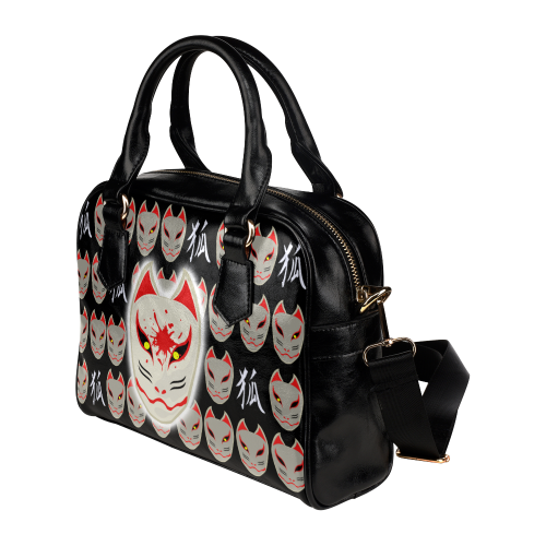 Japanese Fox Mask Shoulder Handbag (Model 1634)