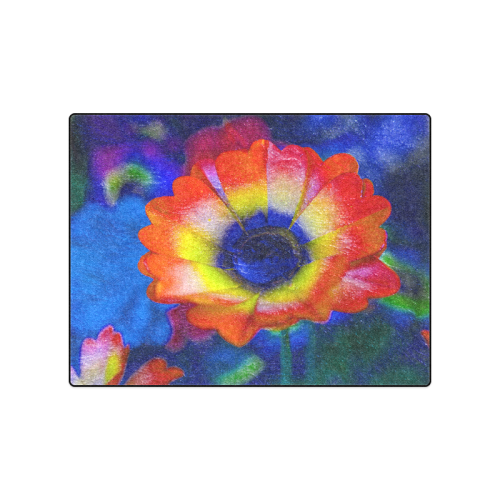 Colorful Tye Dye Flowers Blanket 50"x60"