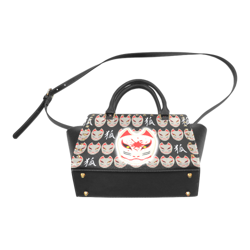 Japanese Fox Mask Rivet Shoulder Handbag (Model 1645)