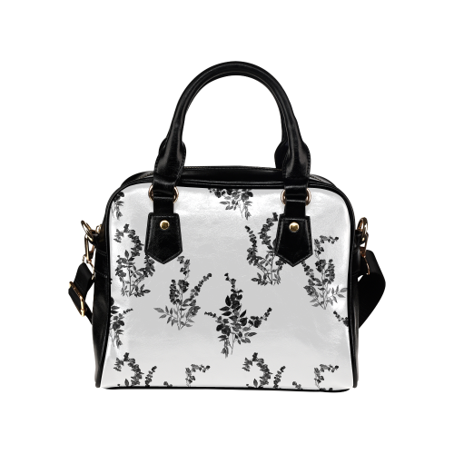 Tiny black flowers Shoulder Handbag (Model 1634)