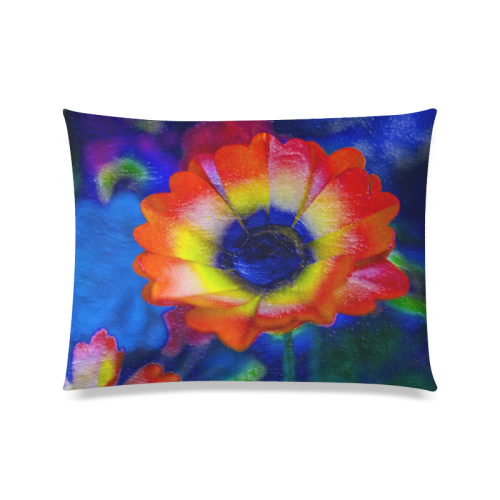 Colorful Tye Dye Flowers Custom Zippered Pillow Case 20"x26"(Twin Sides)