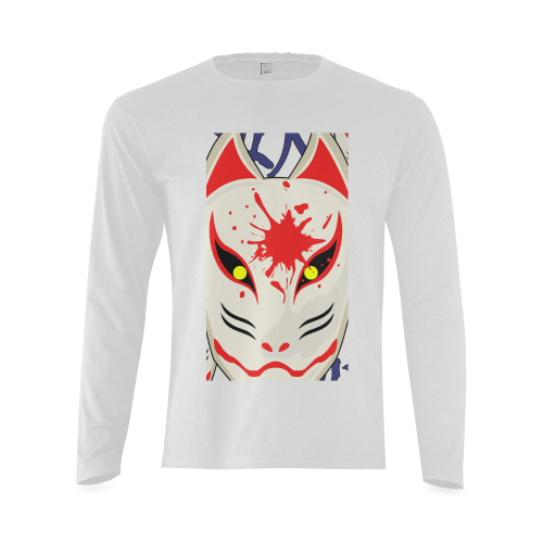 Japanese Fox Mask Sunny Men's T-shirt (long-sleeve) (Model T08)