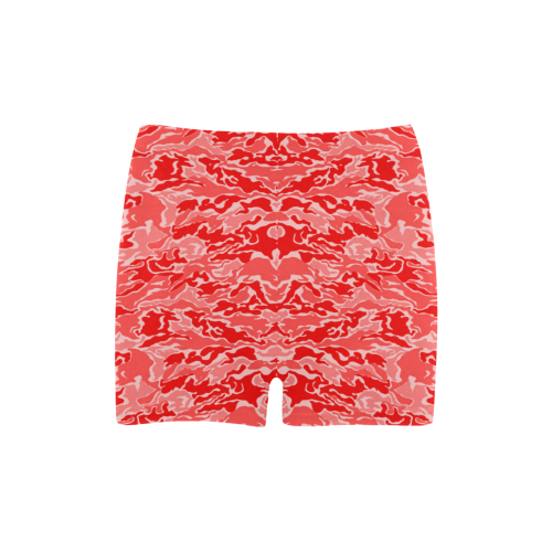 Camo Red Camouflage Print Pattern Briseis Skinny Shorts (Model L04)