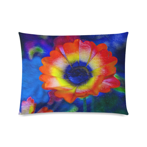 Colorful Tye Dye Flowers Custom Zippered Pillow Case 20"x26"(Twin Sides)
