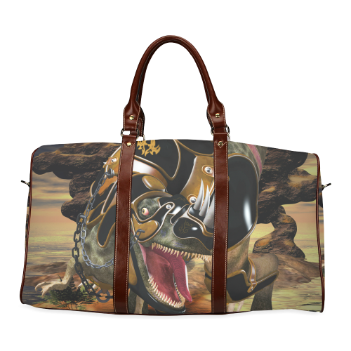 Awesome T-Rex with armor Waterproof Travel Bag/Large (Model 1639)