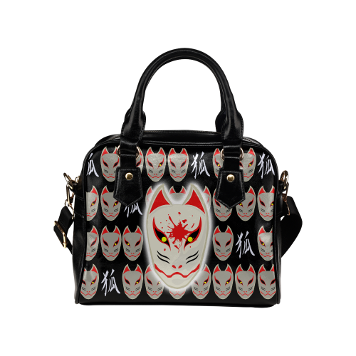 Japanese Fox Mask Shoulder Handbag (Model 1634)