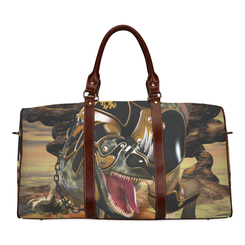 Awesome T-Rex with armor Waterproof Travel Bag/Large (Model 1639)