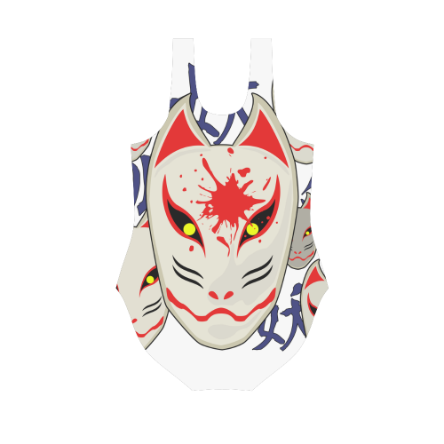 Japanese Fox Mask Vest One Piece Swimsuit (Model S04)