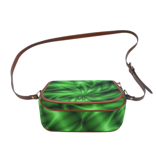 Green Shiny Swirl Saddle Bag/Large (Model 1649)