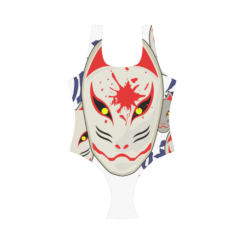 Japanese Fox Mask Vest One Piece Swimsuit (Model S04)