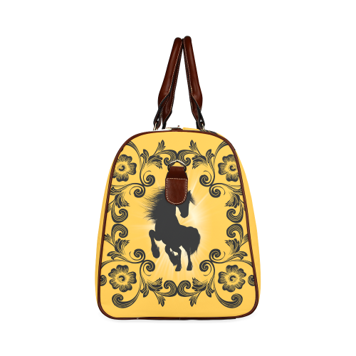 Black horse silhouette Waterproof Travel Bag/Large (Model 1639)