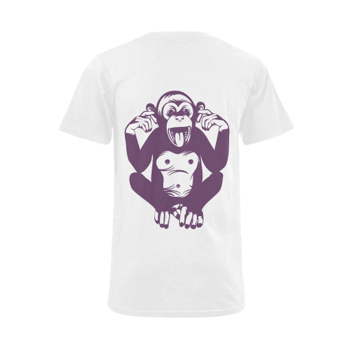 Monkey-Baby Men's V-Neck T-shirt  Big Size(USA Size) (Model T10)