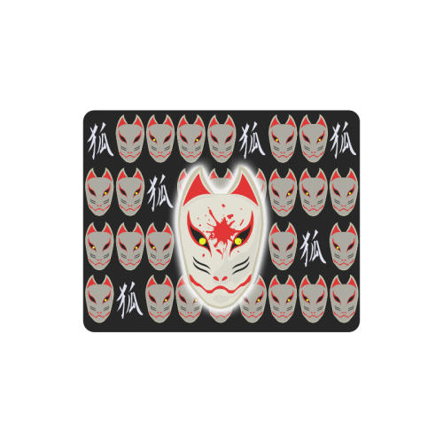 Japanese Fox Mask Rectangle Mousepad