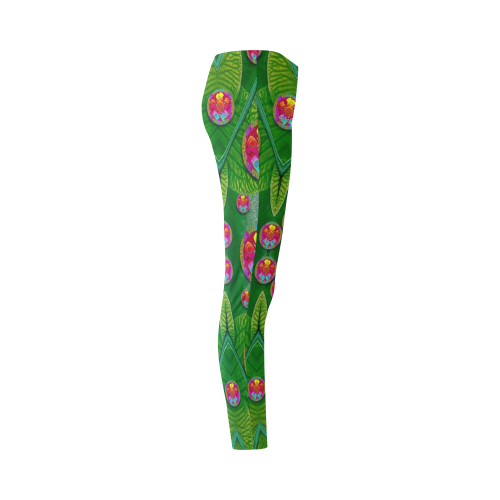 Orchid Forest Filled of big flowers and chevron Cassandra Women's Leggings (Model L01)